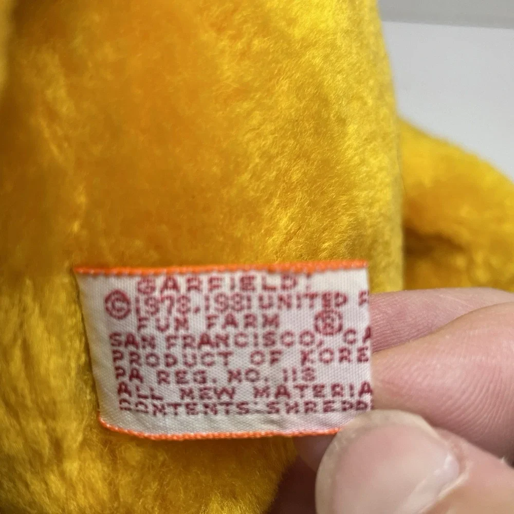 Vintage Garfield The Cat Plush Stuffed Toy By Fun Farm 11.5